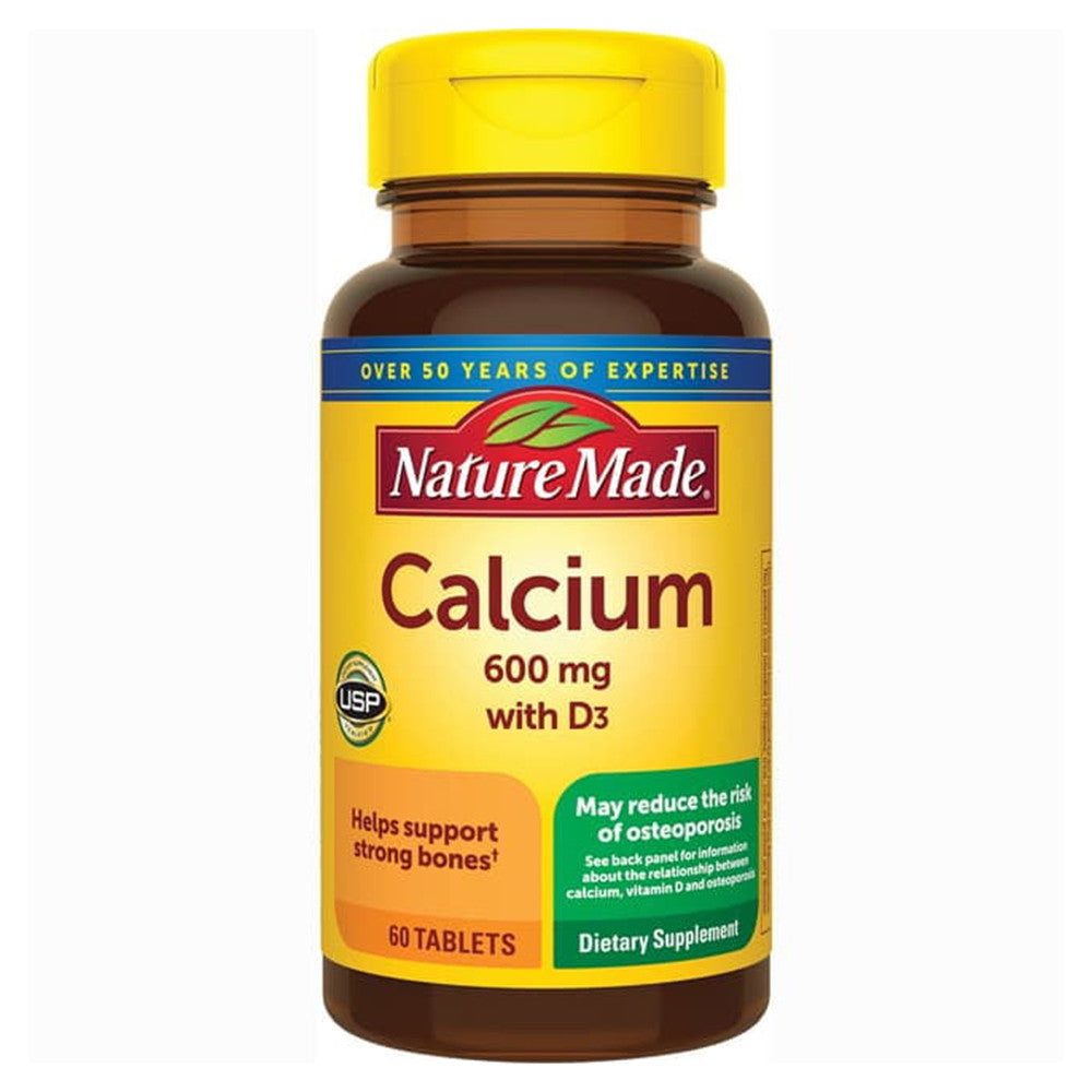 Natures Made Calcium 600 Mg Supplement With Vitamin D Tablets - 60 Ea